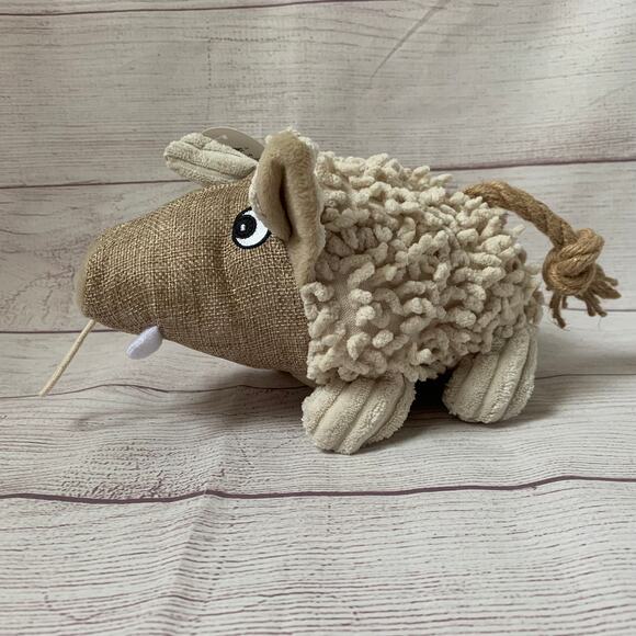 Warthog Dog Toy with Squeaker and Crinkle Ears Puppy Fetch Toss Play by Petlou - Picture 1 of 10